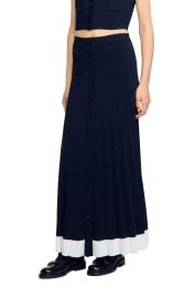 SANDRO Long two-tone knit skirt at Nordstrom